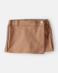 Toddler Girl 100% Cotton Skort - Brown