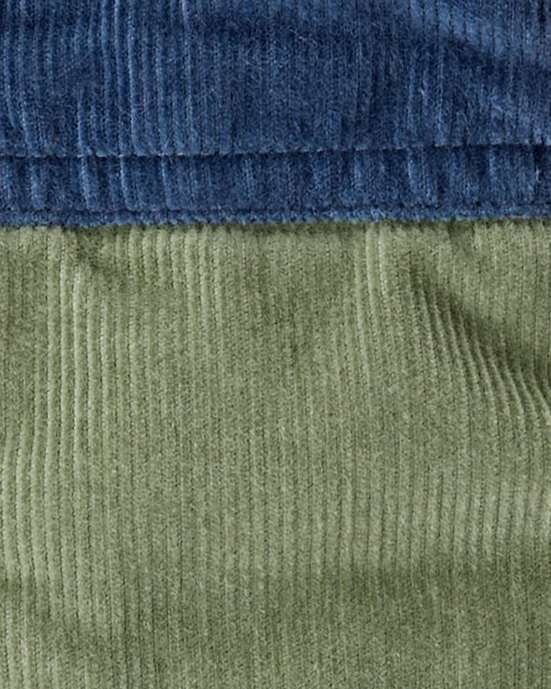 Baby Boy Corduroy Sleeveless Puffer Vest - Green