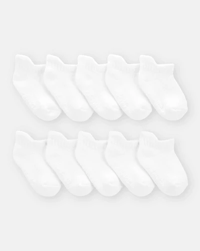 Baby Boy 10-Pack No Show Socks - White