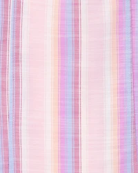 Kid Striped Poplin Dress -Pink