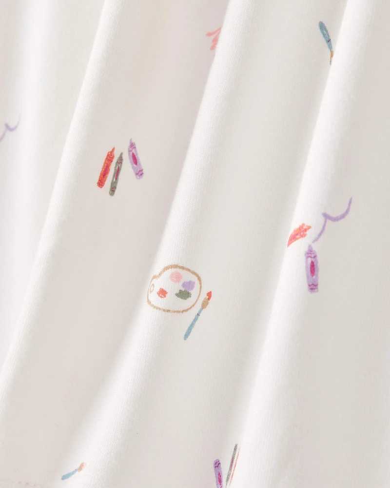 Girls Print PurelySoft Long-Sleeve 2-Piece Pajamas - Ivory