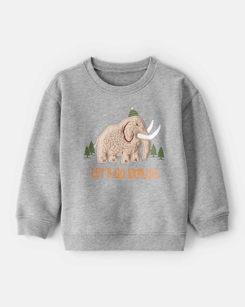 Toddler Boy DayDream Fleece Mammoth Pullover Sweatshirt - Grey