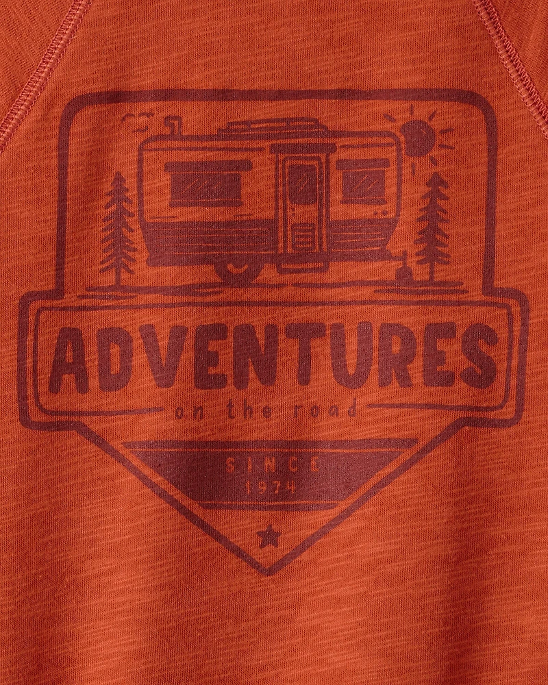 Toddler Boy Adventures French Terry Pullover Sweatshirt - Orange