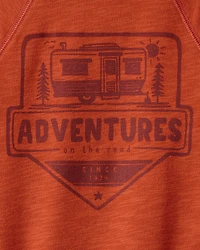 Toddler Boy Adventures French Terry Pullover Sweatshirt - Orange