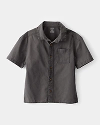 Kid Short-Sleeve Button-Down Pocket Shirt