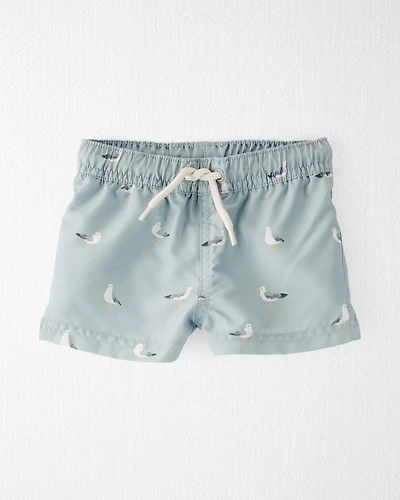 Baby Boy Recycled Seagull-Print Swim Trunks