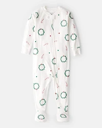 Baby Wreath PurelySoft Snug Fit 1-Piece Pajamas - White