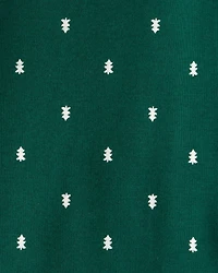 Baby Boy 4-Pack Christmas Print Long-Sleeve Multipack Bodysuits - White/Green