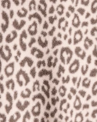 Toddler Girl Leopard Fleece Long-Sleeve Loose Fit 1-Piece Pajamas - Brown