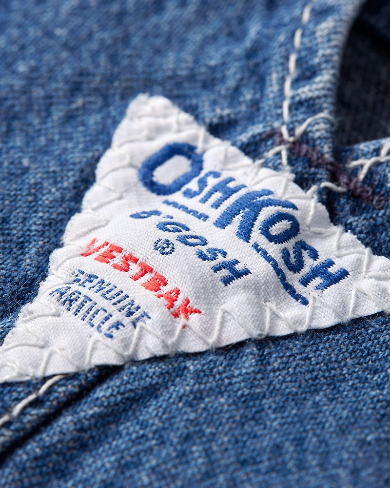Baby 9M Vintage Dark Wash Denim Overalls from the OshKosh Archive Release