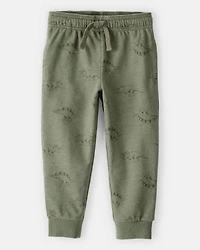 Toddler Boy Dinosaur French Terry Jogger - Green