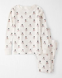 Kid Organic Cotton Snowman Print Pajamas