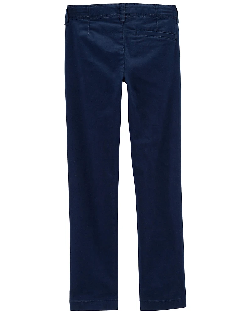 Boys Slim Tapered Chino Pants - Navy