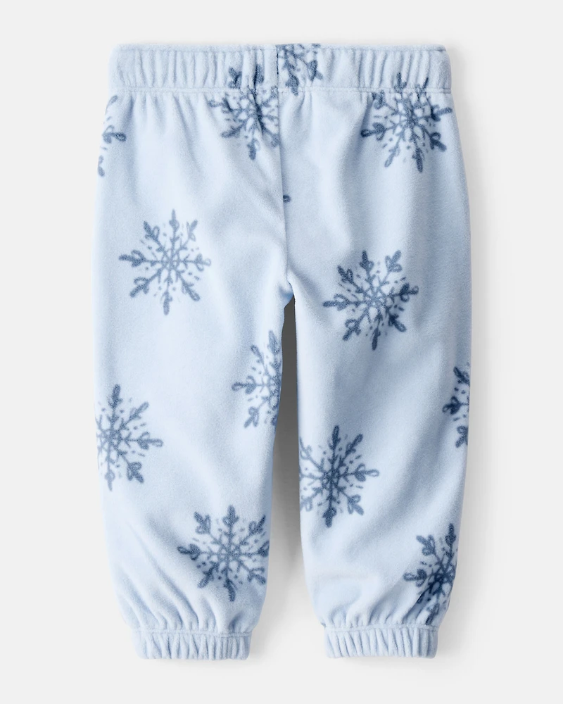 Baby Girl Snowflake Cozy Jogger Pant - Blue