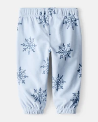 Baby Girl Snowflake Cozy Jogger Pant - Blue