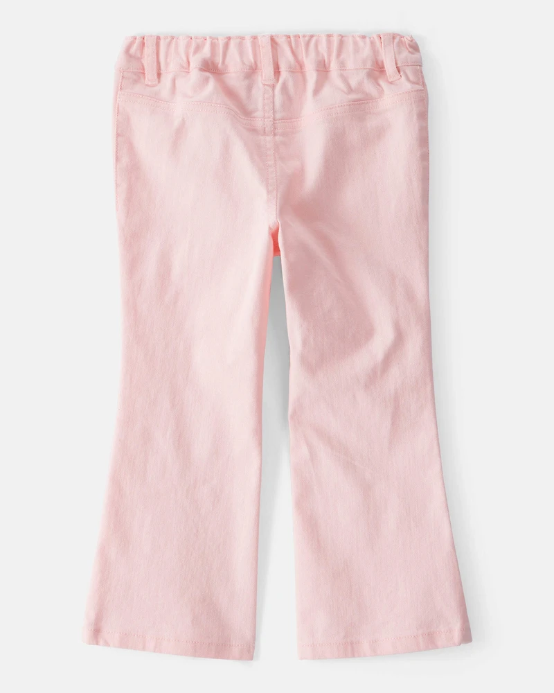 Toddler Girl Cotton Flare Pants - Pink