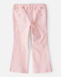 Toddler Girl Cotton Flare Pants - Pink