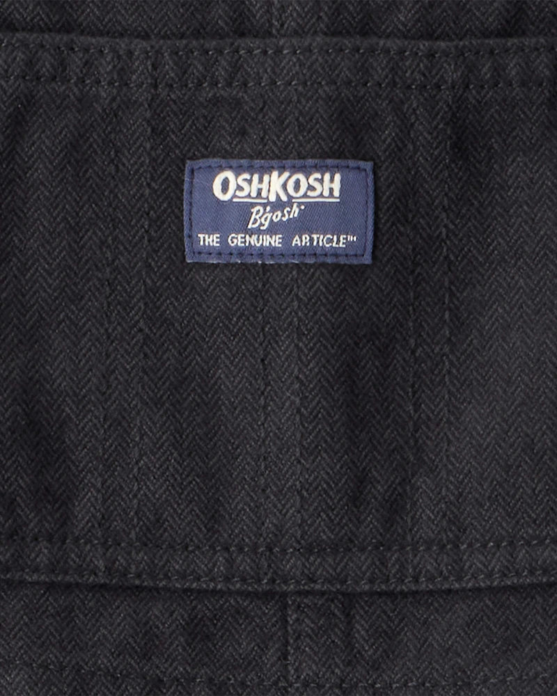Toddler Boy Herringbone Overalls - Black