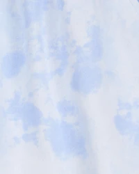 Kid Drawstring Cloud Dye French Terry Skort - Blue