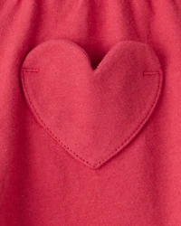 Baby Girl 2-Piece Heart Bodysuit & Pant Set - Red