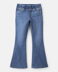 Girls Mid-Rise Denim Pull-On Bootcut Jeans - Blue