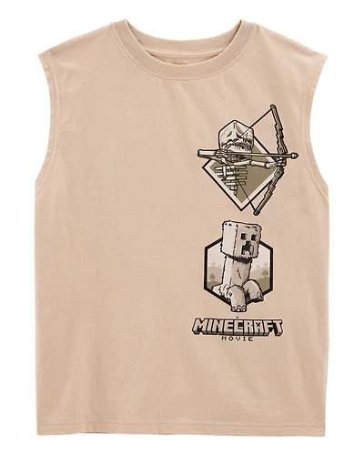 Kid Minecraft Graphic Tank - Khaki