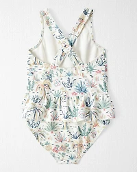 Toddler Girl Recycled Tropical Print Swimsuit