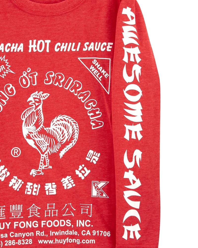 Kid Sriracha Long-Sleeve Graphic Tee - Red