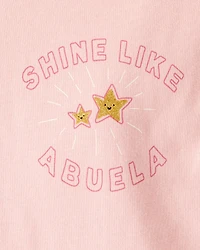 Baby Girl Shine Like Abuela Cotton Long-Sleeve Graphic Bodysuit - Pink