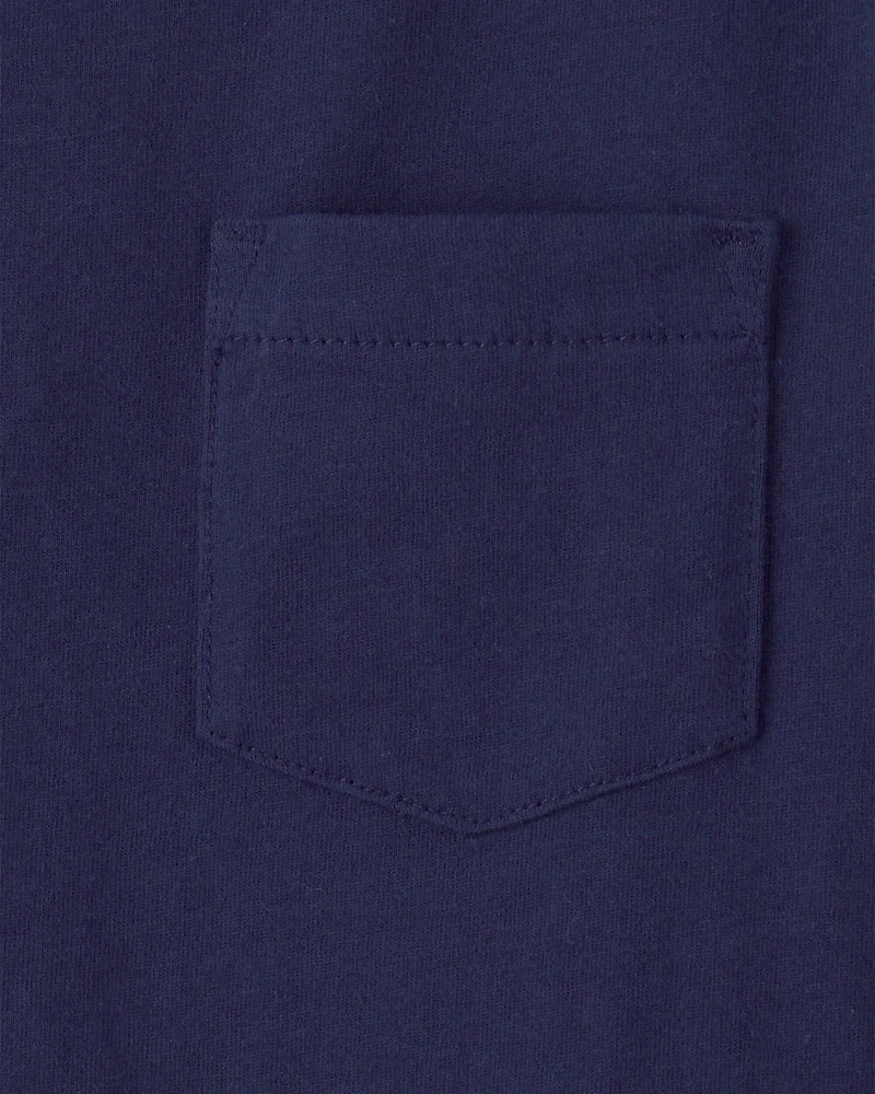 Toddler Solid Short-Sleeve Pocket Tee