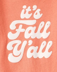 Toddler Girl It's Fall Y'all Long-Sleeve Graphic Tee - Orange