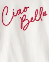 Girls Ciao Bella Short-Sleeve Graphic Tee - White