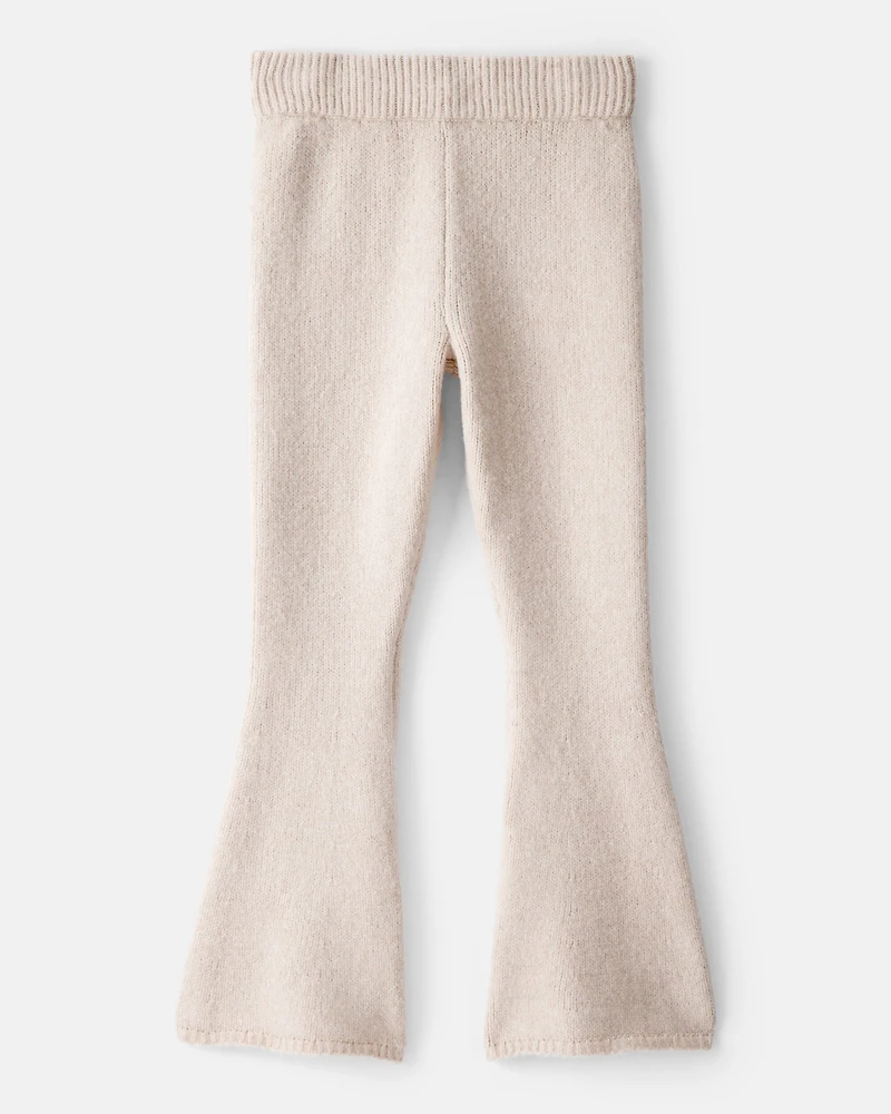 Girls Flare Sweater Pants - Ivory