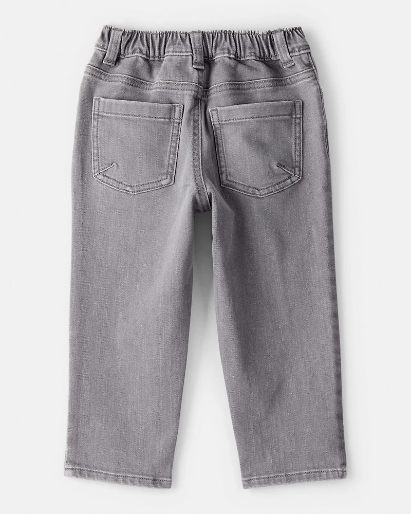 Toddler Boy Tapered Washed Jeans - Grey