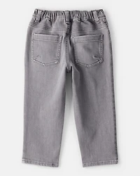 Toddler Boy Tapered Washed Jeans - Grey
