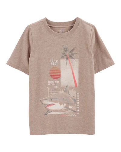 Kid Shark Graphic Tee - Brown