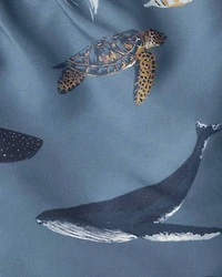 Toddler Boy Recycled Ocean-Print Swim Trunks