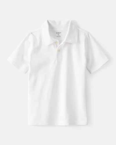 Kid Pique Uniform Polo Shirt - White