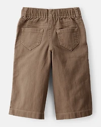 Baby Girl Drawstring Wide-Leg Pants - Brown