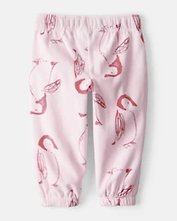 Baby Girl Penguin Cozy Jogger Pant - Pink