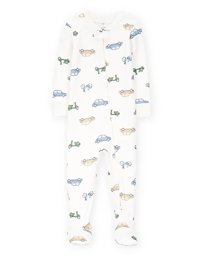 Baby Boy Car Print PurelySoft Footie 1-Piece Pajamas - Ivory