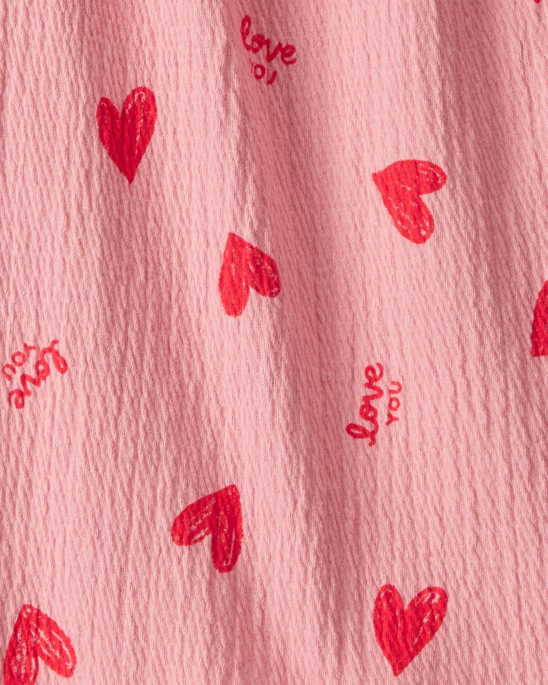 Baby Girl Valentine's Day 2-Piece Heart Long-Sleeve Dress Set - Pink/Red