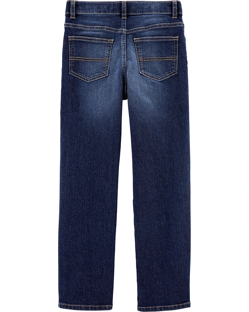 Kid Dark Wash Husky-Fit Classic Jeans