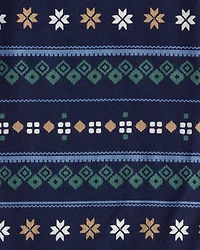 Baby Boy 4-Pack Fair Isle Long-Sleeve Multipack Bodysuits - Blue/Navy/Green