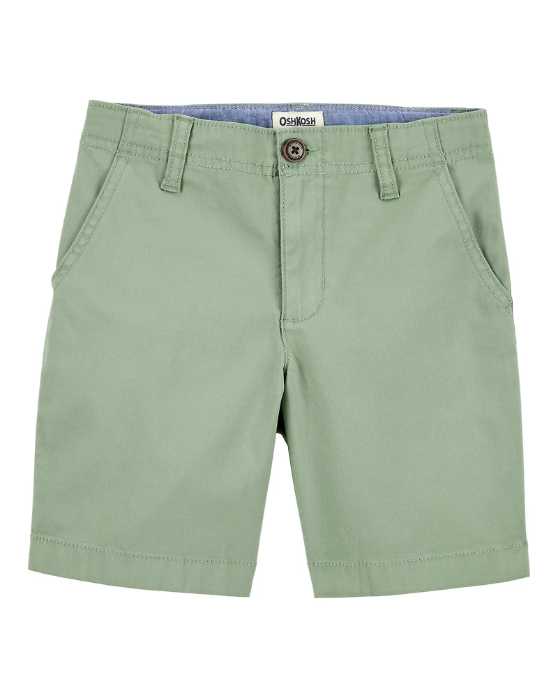 Boys Flat-Front Shorts - Green