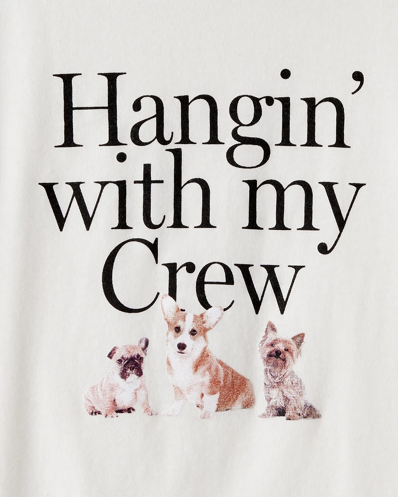 Girls Crew Long-Sleeve Graphic Tee - White