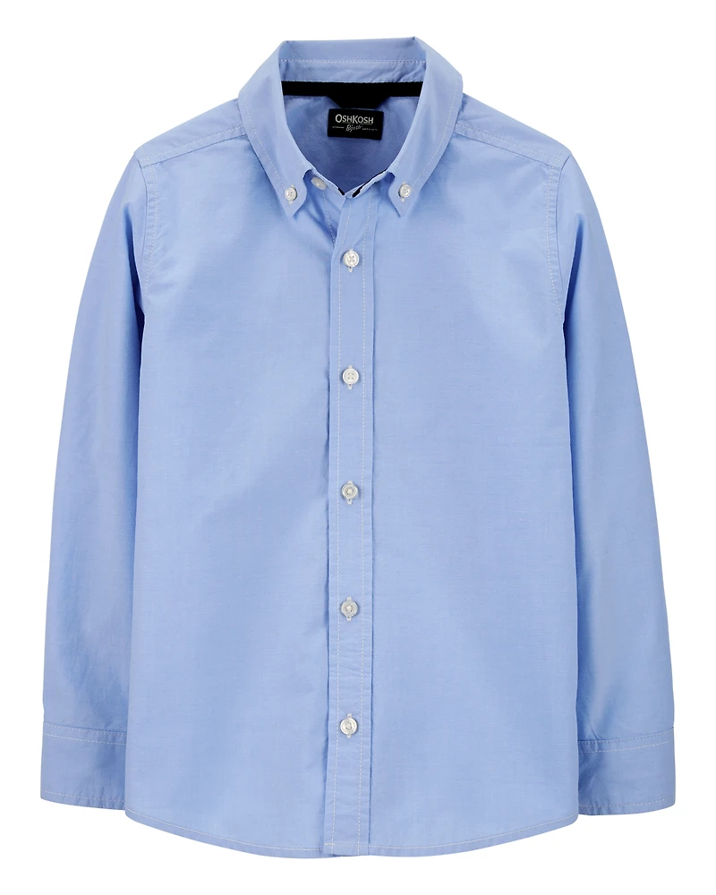 Boys Uniform Button-Front Shirt - Blue