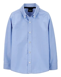 Boys Uniform Button-Front Shirt - Blue