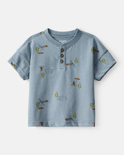 Baby Boy Camping Short-Sleeve Tee - Blue