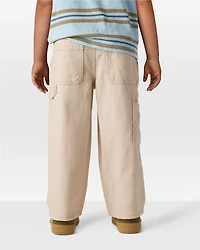 Toddler Boy  Wide-Leg Carpenter Twill Pants - Khaki